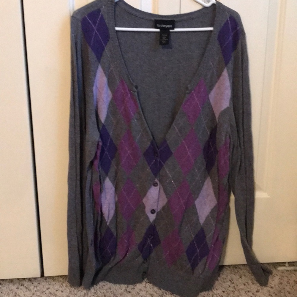 Lane Bryant argyle cardigan
